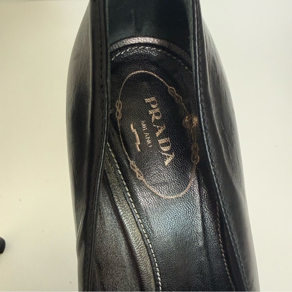 Prada Black Pointed Toe Platform Heels 37.5 - Picture 5 of 11